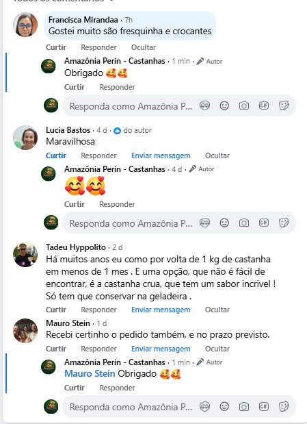 Comentário: gostei muito, são fresquinha e crocantes